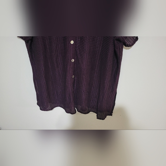 Michael Taylor Button Up Short Sleeve Shirt Purple Size 20. - Picture 10 of 12